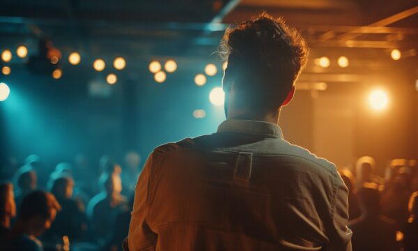 Man Before Audience